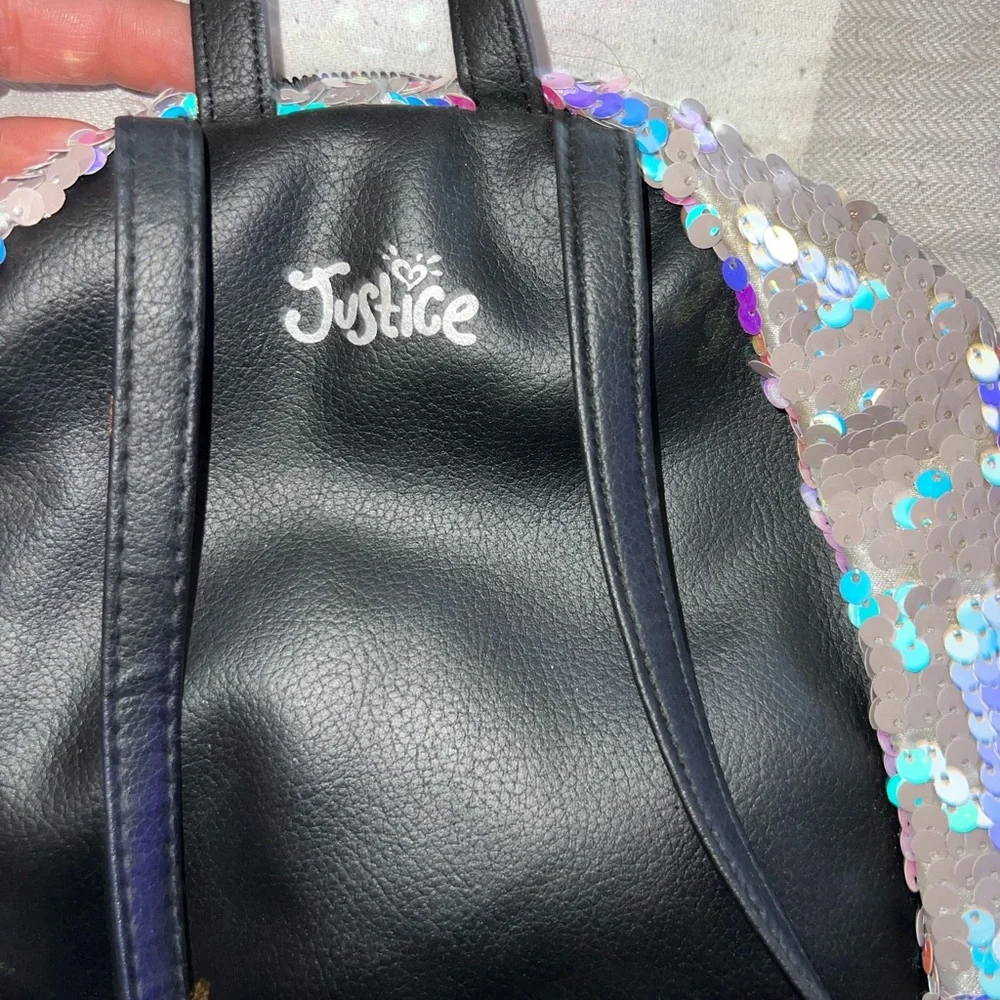 Justice Sequin Mini Backpack letter‎ B